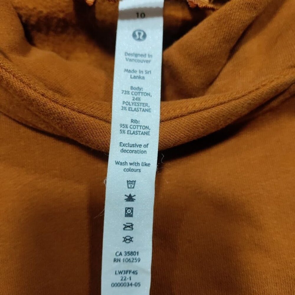 Lululemon Athletica Loungeful Womens Size 10 Boxy Cropped Hoodie Butternut Brown - Picture 6 of 12